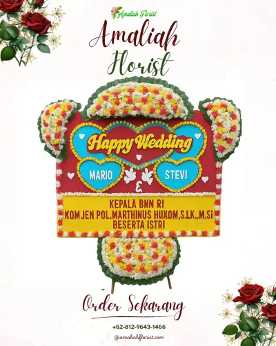Karangan Papan Bunga Pernikahan di Cikiray